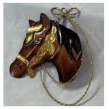 Blue Plastic Basket Pair and Horse Ornament