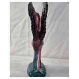1983 Flamingo Figurine – Pink to Teal Glaze with Raised Wings
