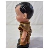 Vintage Plastic Doll – Boy in Military-Style Uniform