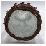 Vintage Glass Demijohn Carafe – 1/2 Liter Embossed with Netting