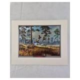 Matted Wildlife Prints – Duck Flock Scenes in Marsh and Woodland Settings
