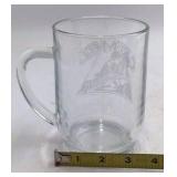Vintage Camel Cigarettes Etched Glass Mug