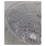 Vintage Crystal Cake Stand – Starburst and Hobstar Pattern