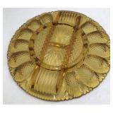 Vintage Amber Glass Relish Dish