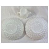 Vintage Hobnail Opalescent Glass Bowls – Ruffled Rim Design