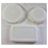 Vintage Fire King Milk Glass Bakeware – Golden Wheat Pattern