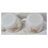 Vintage Fire King Milk Glass Creamer and Sugar – Golden Wheat Pattern