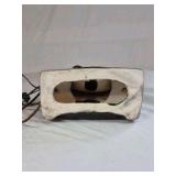 Vintage Black Ceramic Shell Lamp – Nautilus Form