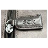 Vintage Leather Shoulder Bag – Brown Pebbled Leather with Front Zip Pocket