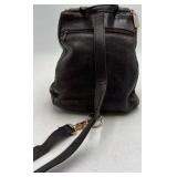 Vintage Leather Backpack – Dark Brown Pebbled Leather with Flap and Zipper