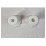 Fenton Hobnail Milk Glass Table Set – Creamer, Sugar, Bowl, Candlesticks