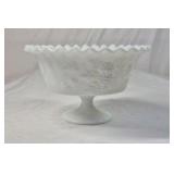 Fenton Hobnail Milk Glass Vases and Bowl