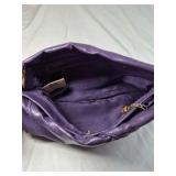 Vintage Leather Shoulder Bag – Pleated Design with Braided Accents