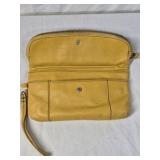 Nine West Leather Wristlet Clutch – Mustard Yellow