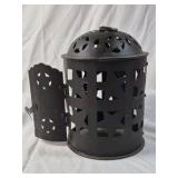 Vintage Metal Lantern – Star Cutout Design with Candle Holders