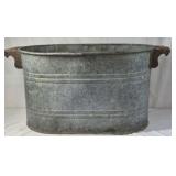 Vintage Galvanized Oval Tub with Handles