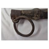 Vintage Wooden Spreader Bar with Iron Rings