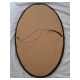 Vintage Oval Mirror with Inlaid Design