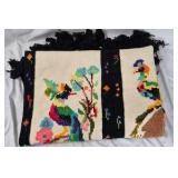 Hand-Embroidered Peacock Throw