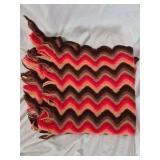 Chevron Pattern Wool Throw Blanket