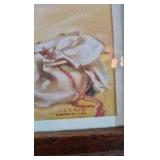 Framed Pin-Up Print – Blonde in Red Polka Dot Bikini on Beach