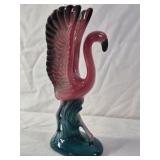 1983 Flamingo Figurine – Pink to Teal Glaze with Raised Wings