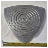 Vintage Triangular Metal Trivet – Concentric Circles Signed "Vera" Made in Taiwan