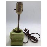 Vintage Ceramic Automobile Lamp Base – Green Glaze Roadster