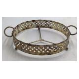 Vintage Glass Relish Tray – Starburst Pattern with Brass Holder