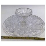 Vintage Crystal Cake Stand – Starburst and Hobstar Pattern