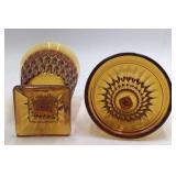 Vintage Amber Glass Lidded Urn