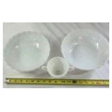 Vintage Hobnail Opalescent Glass Bowls – Ruffled Rim Design