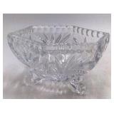 Vintage Crystal Candy Dish with Lid – Diamond Point and Fan Pattern Descriptio
