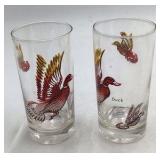 Vintage Wild Game Bird Highball Glasses 1950s