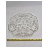 Vintage Glass Relish Dish – Starburst Pattern