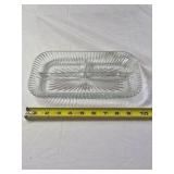 Vintage Pressed Glass Divided Relish Tray – Starburst Pattern