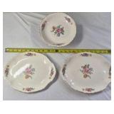 Vintage Porcelain Serving Platters – Floral Rose Pattern