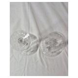 Pair of Etched Crystal Champagne Coupes