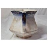 Vintage Porcelain Creamer – Blue Rim with Gold Accents Erling Krage Norway