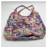 Vintage Coach Tote Bag – Multicolor Psychedelic Poppy Print Nylon with Pouch