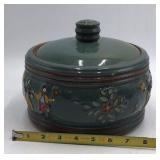 Vintage German Folk Art Lidded Bowl – Mid-20th Century