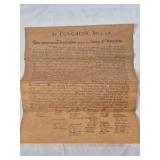 Vintage Wooden Desk Stand with Quill Pen and Declaration Replica