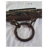 Vintage Wooden Spreader Bar with Iron Rings