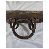 Vintage Wooden Spreader Bar with Iron Rings