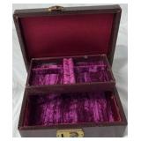 Vintage Crocodile Embossed Jewelry Box