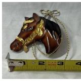 Blue Plastic Basket Pair and Horse Ornament