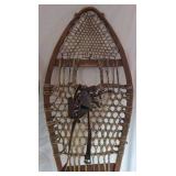 Vintage Wooden Snowshoes – Teardrop Shape with Leather Bindings
