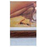 Framed Pin-Up Print – Blonde in Red Polka Dot Bikini on Beach