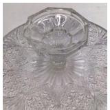 Vintage Crystal Cake Stand – Starburst and Hobstar Pattern