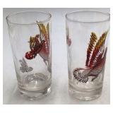 Vintage Wild Game Bird Highball Glasses 1950s